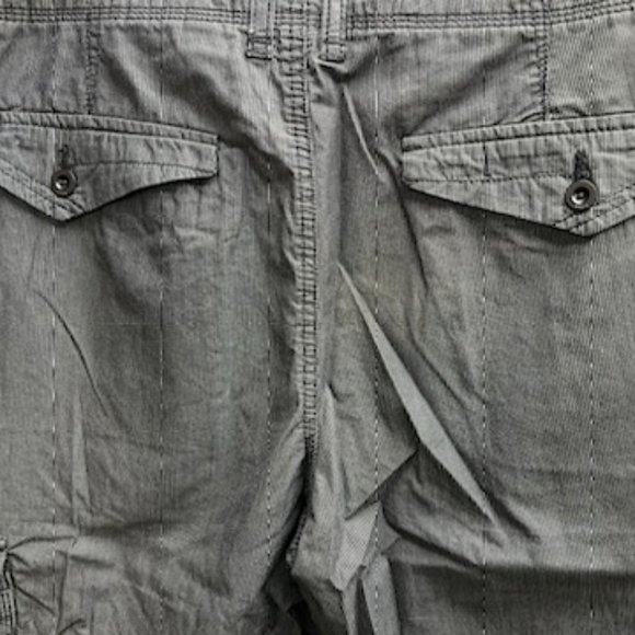 Helix Men's Cargo Shorts Dark Grey with white pin stripes - Picture 4 of 8